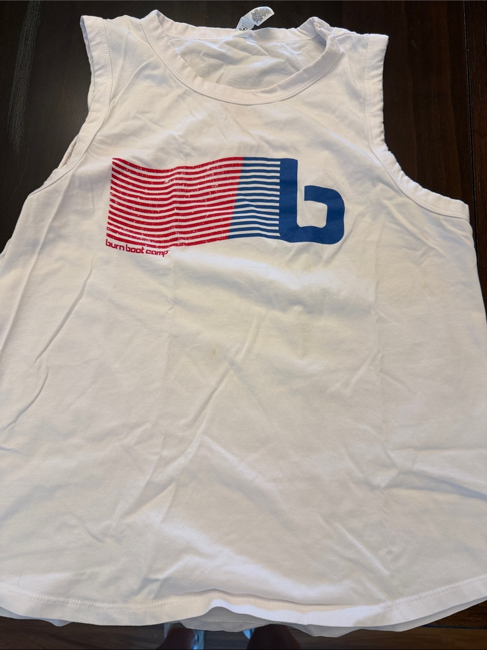 Burn Boot Camp White Graphic Muscle Tank